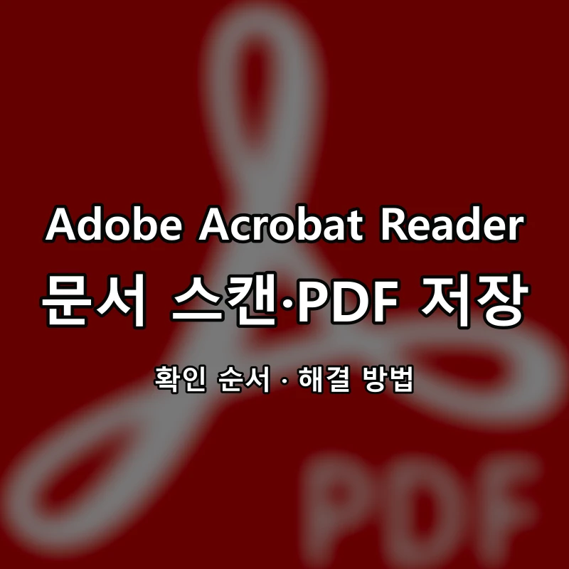 Adobe Acrobat Reader 문서 스캔·PDF 저장 대표 이미지