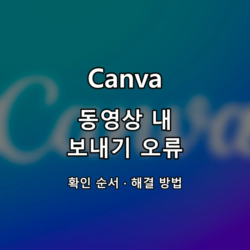 Canva 동영상 내보내기 오류 대표 이미지