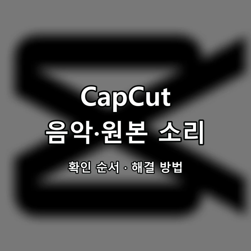 CapCut 음악·원본 소리 대표 이미지