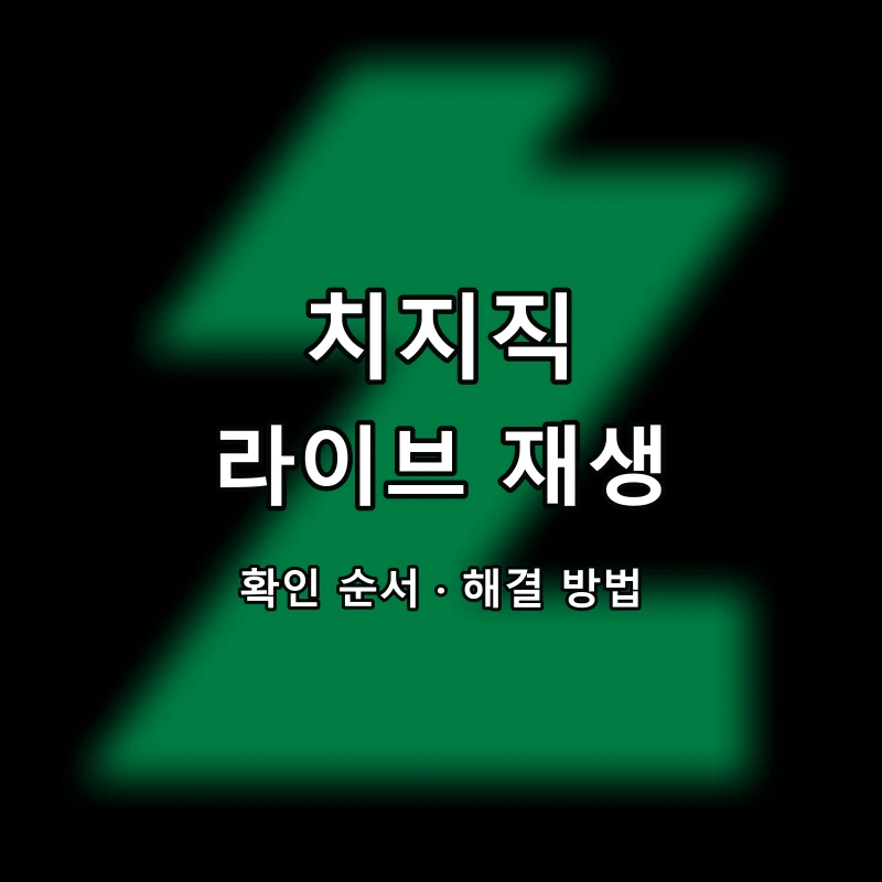치지직 라이브 재생 대표 이미지