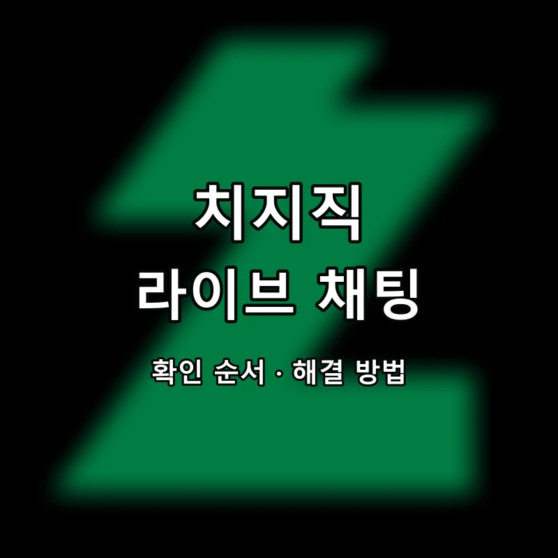 치지직 라이브 채팅 대표 이미지