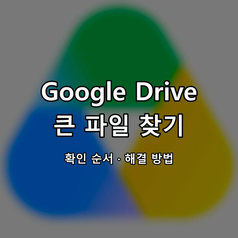 Google Drive 큰 파일 찾기 대표 이미지