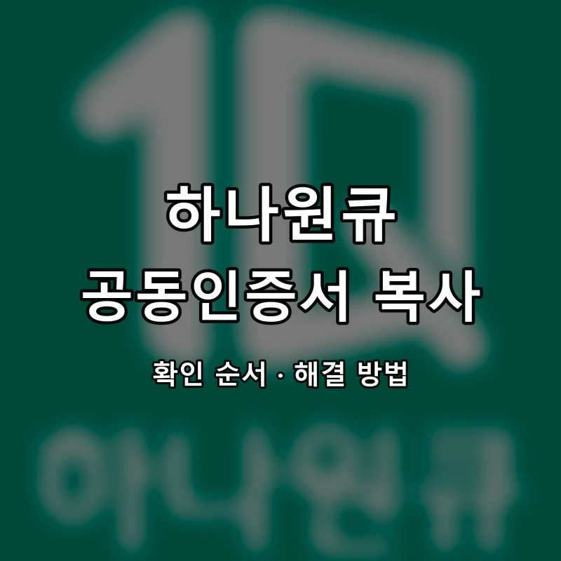 하나원큐 공동인증서 복사 대표 이미지