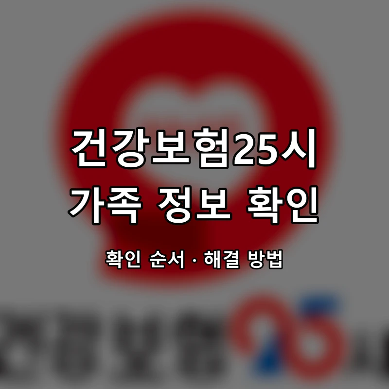 건강보험25시 가족 정보 확인 대표 이미지