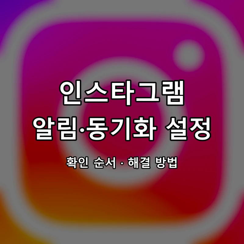인스타그램 알림·동기화 설정 대표 이미지