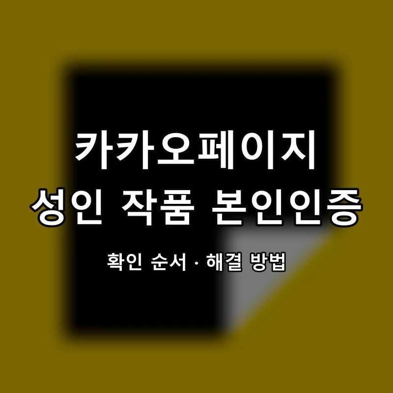 카카오페이지 성인 작품 본인인증 대표 이미지