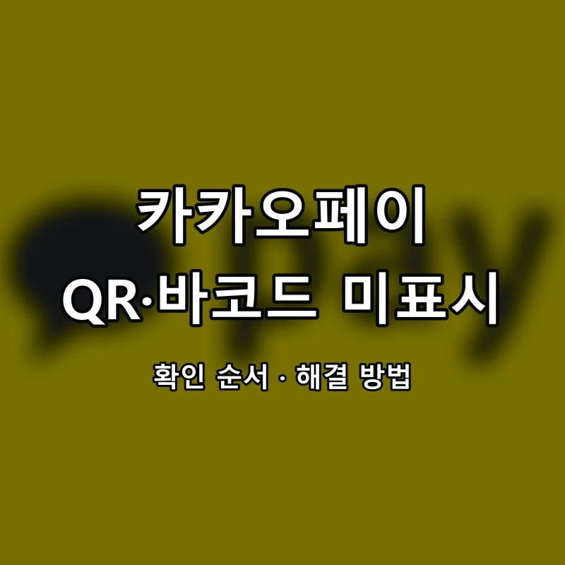 카카오페이 QR·바코드 미표시 대표 이미지