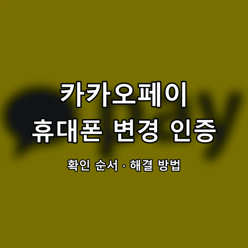 카카오페이 휴대폰 변경 인증 대표 이미지