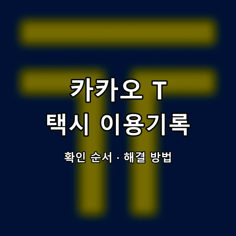 카카오 T 택시 이용기록 대표 이미지