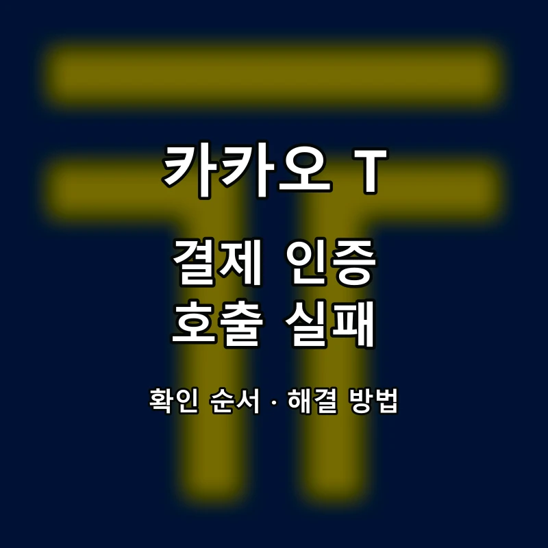카카오 T 결제 인증 호출 실패 대표 이미지