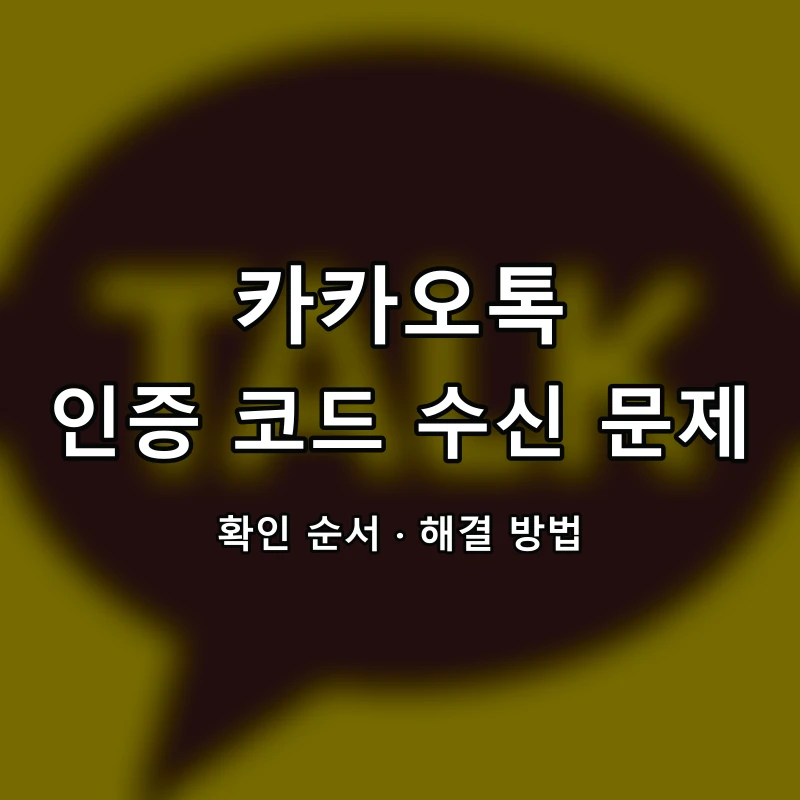 카카오톡 로그인 인증번호가 오지 않을 때 확인 순서