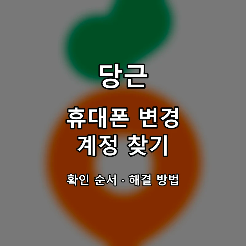 당근 휴대폰 변경 계정 찾기 대표 이미지