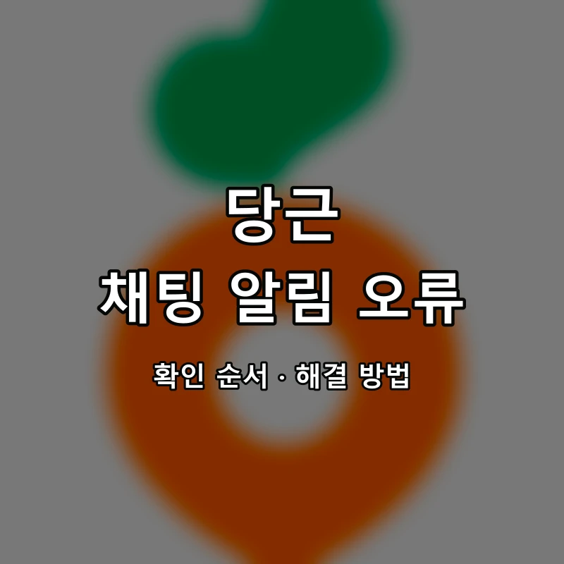 당근 채팅 알림 오류 대표 이미지