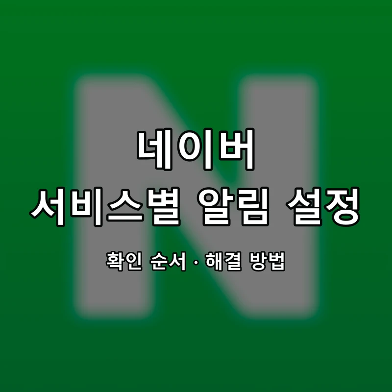 네이버 서비스별 알림 설정 대표 이미지