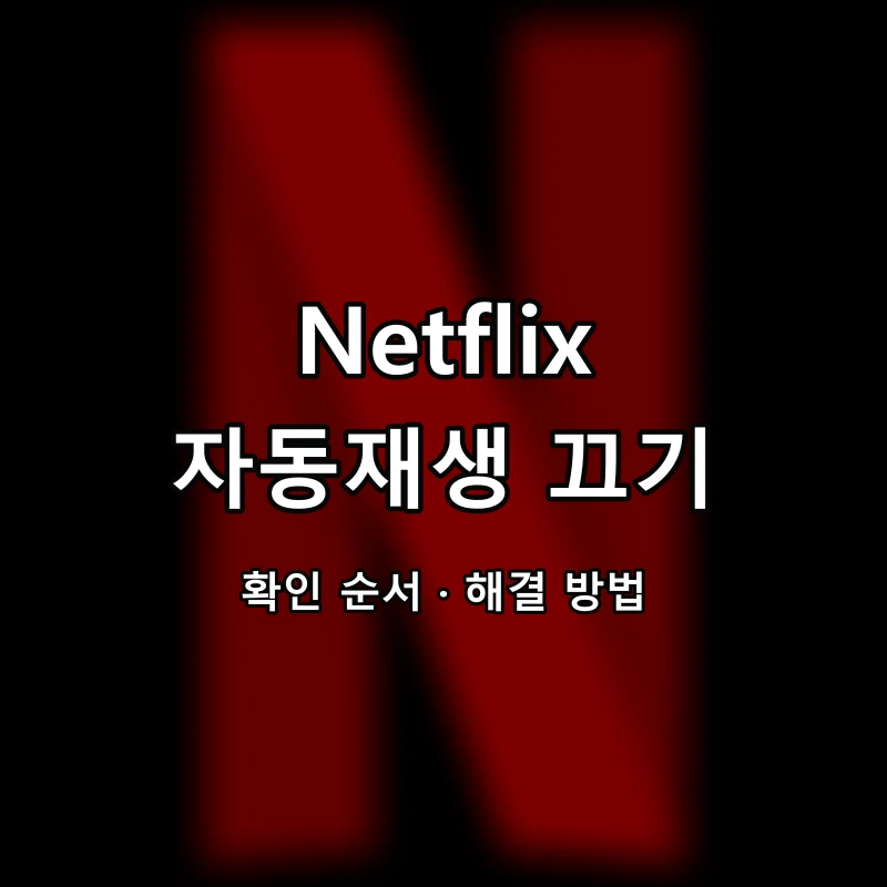 Netflix 자동재생 끄기 대표 이미지