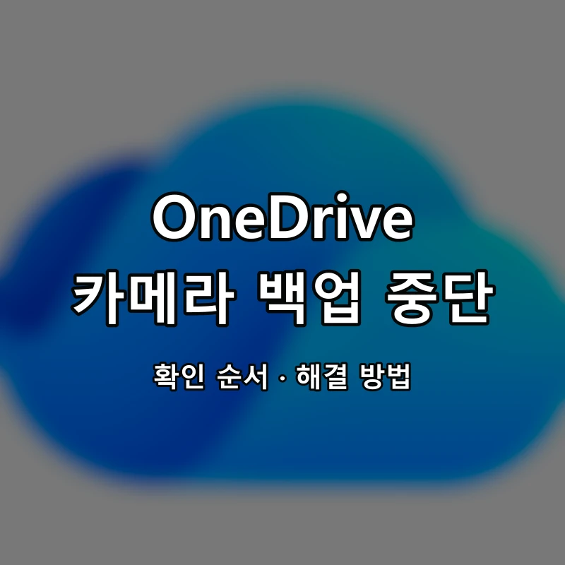 OneDrive 카메라 백업 중단 대표 이미지