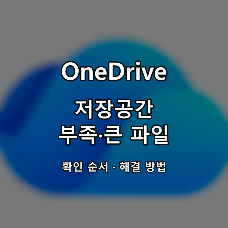 OneDrive 저장공간 부족·큰 파일 대표 이미지