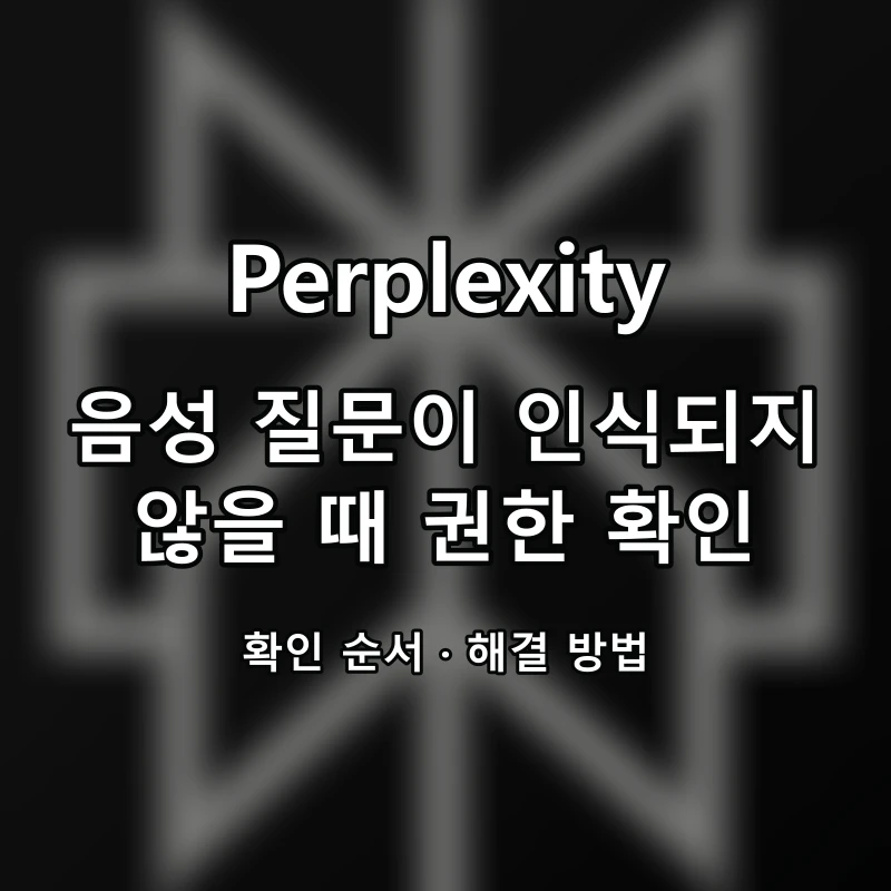 Perplexity 음성 질문이 인식되지 않을 때 권한 확인 대표 이미지