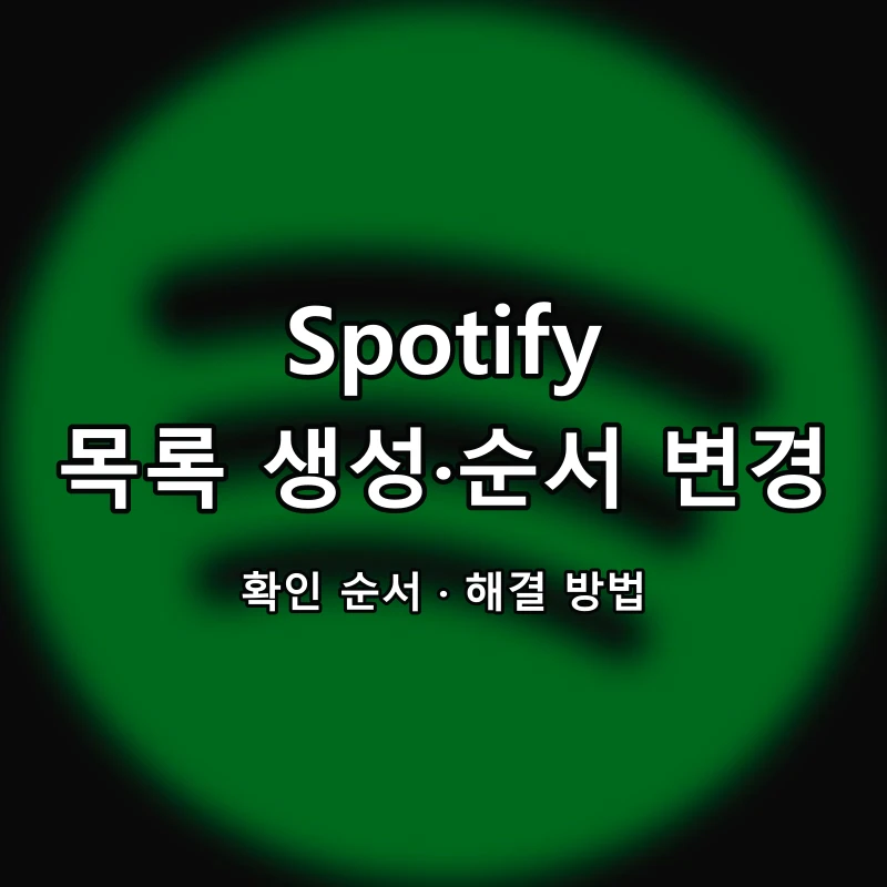 Spotify 목록 생성·순서 변경 대표 이미지