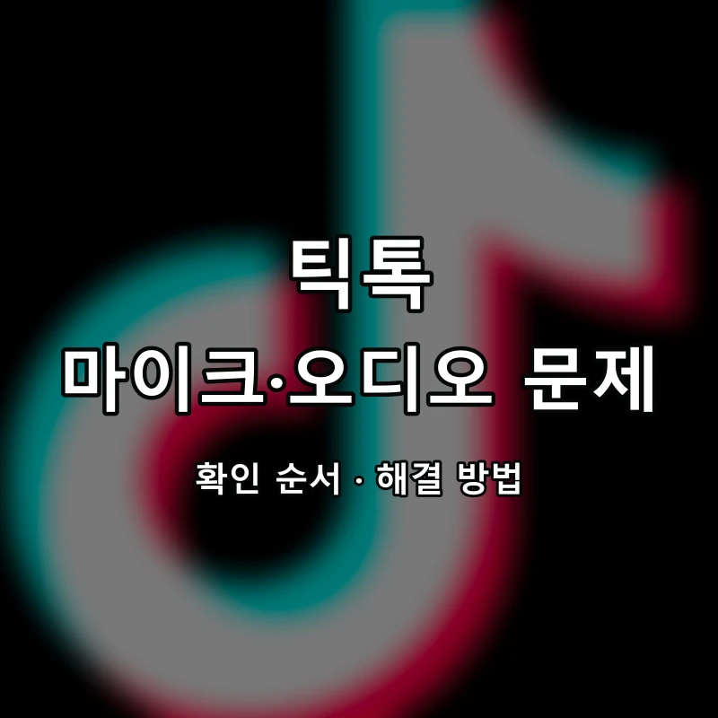 틱톡 마이크·오디오 문제 대표 이미지