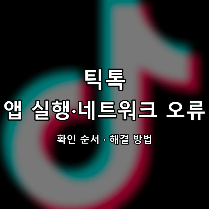 틱톡 앱 실행·네트워크 오류 대표 이미지