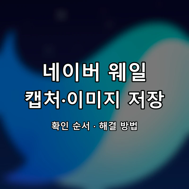 네이버 웨일 캡처·이미지 저장 대표 이미지