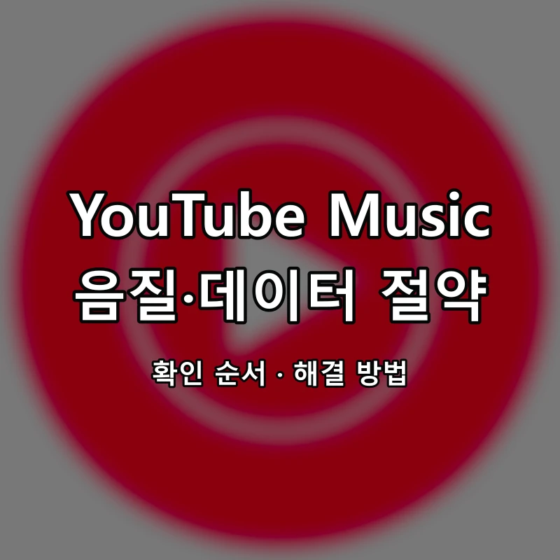 YouTube Music 음질·데이터 절약 대표 이미지