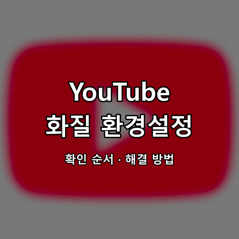 YouTube 화질 환경설정 대표 이미지